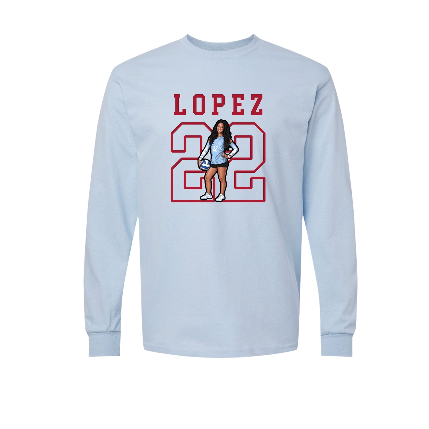 Long Sleeve Tee — Shirsey in Light Blue