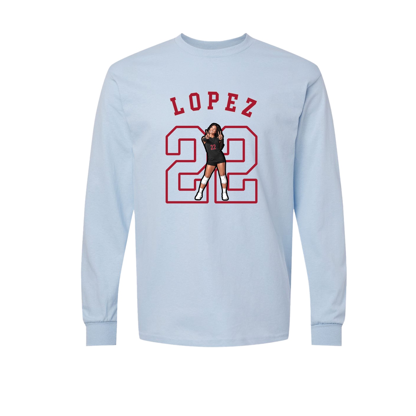 Long Sleeve Tee — Shirsey Arch in Light Blue