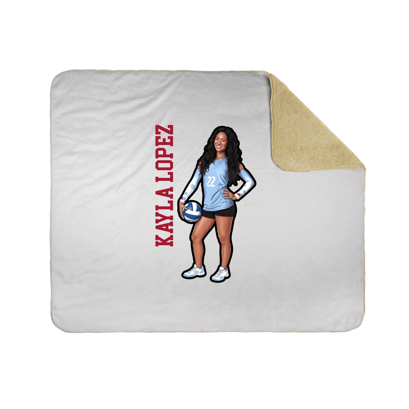 Throw Blanket — Name Vertical in White