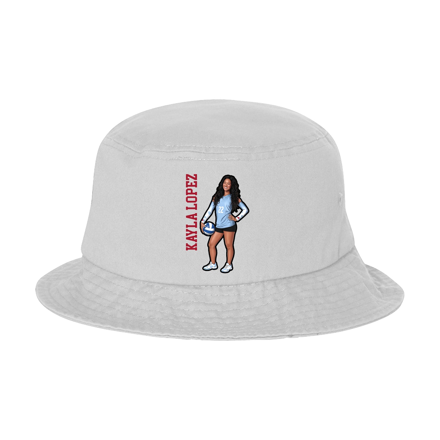 Bucket Cap — Name Vertical in White