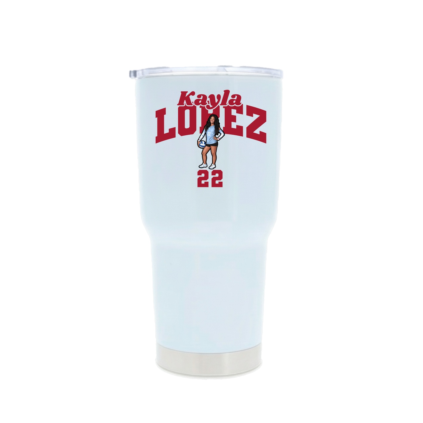 30oz Stainless Steel Tumbler — Signature Arch in White