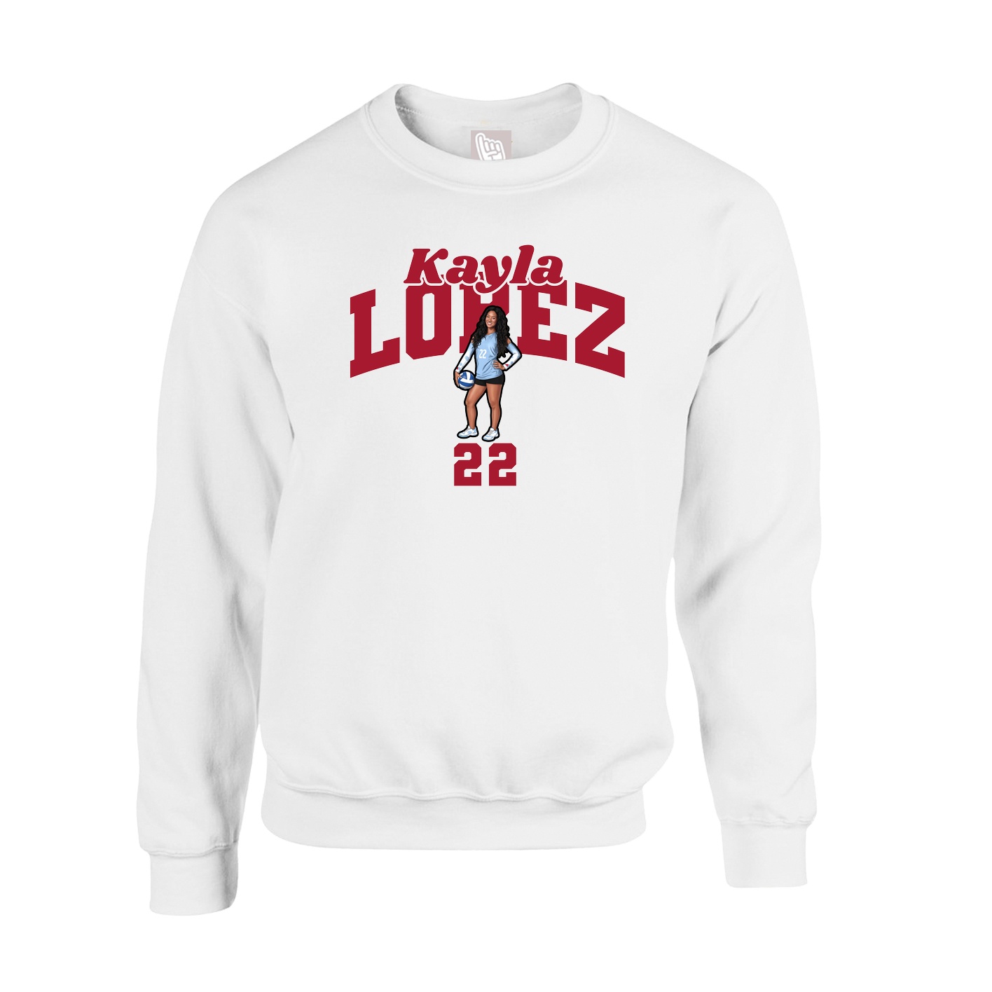 Fleece Crew — Signature Arch in White