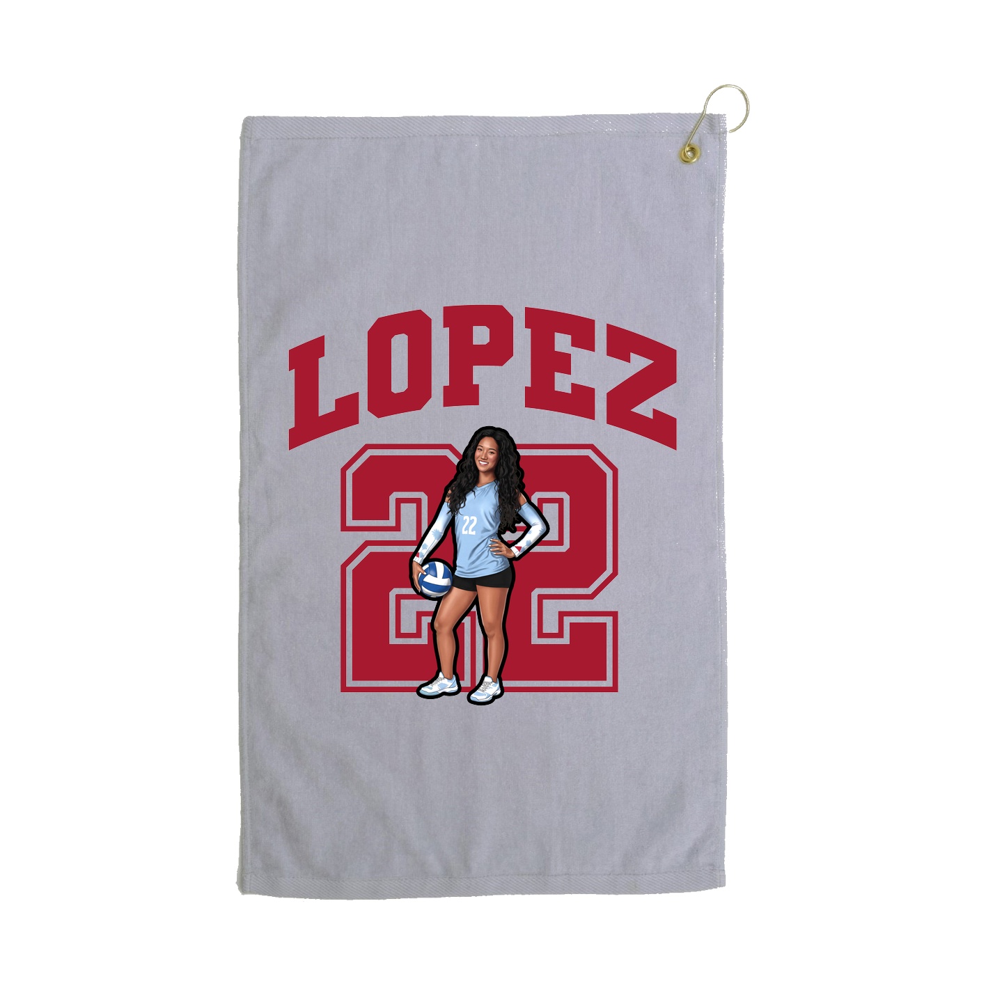Golf Towel — Number in Grey