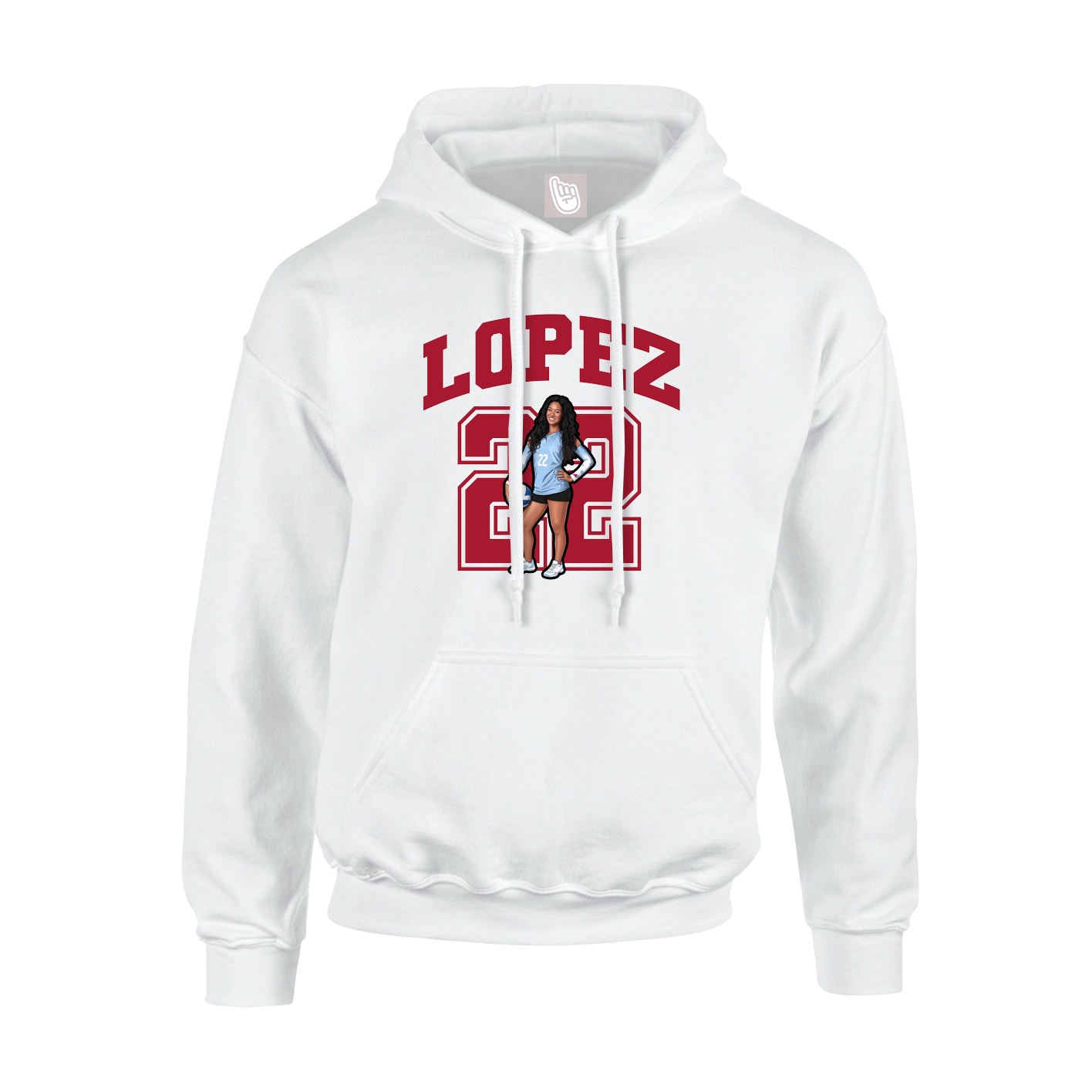 Youth Hoodie — Number in White