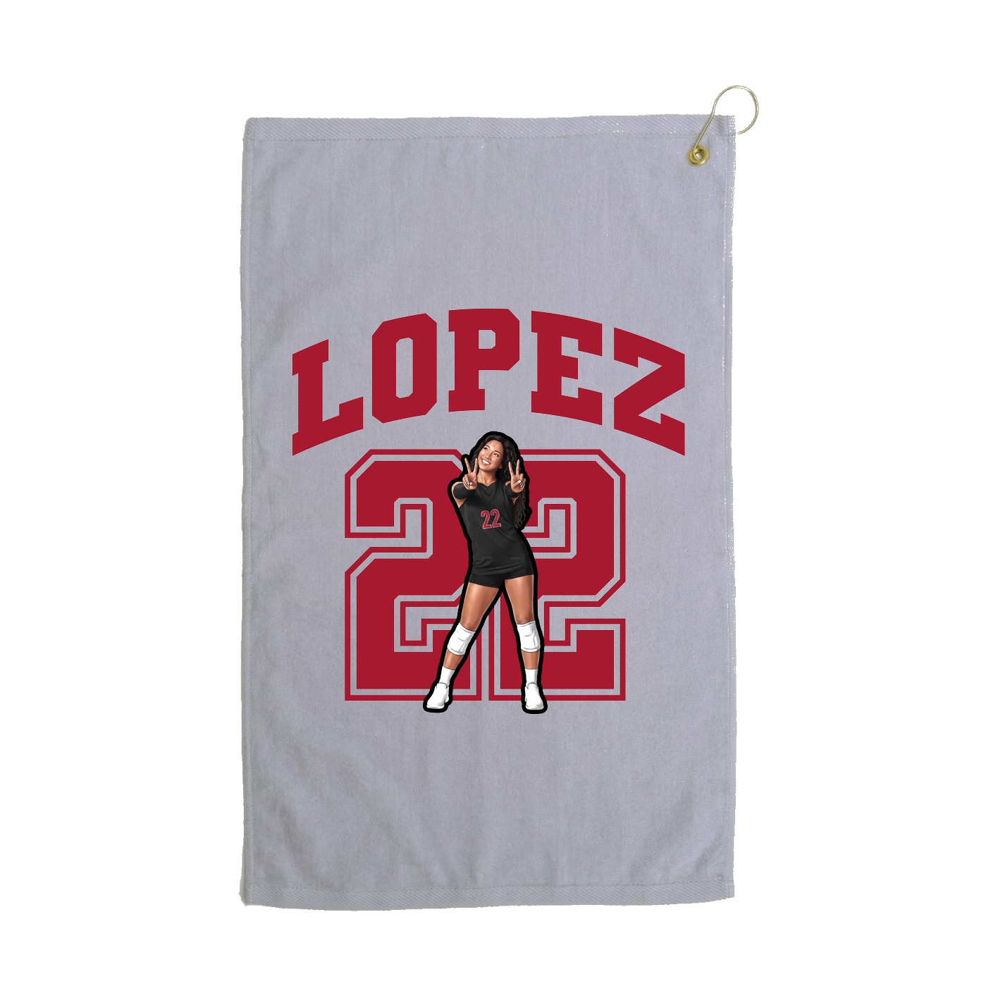 Golf Towel — Number in Grey