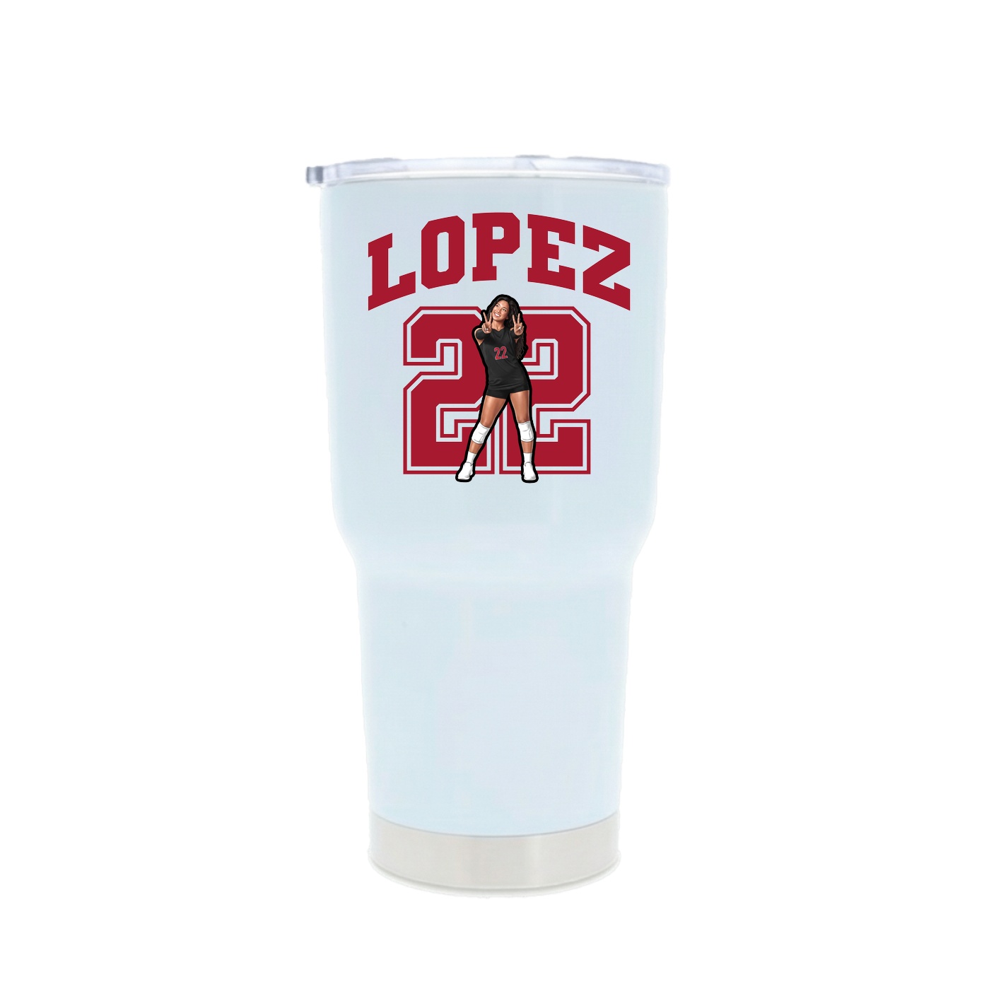30oz Stainless Steel Tumbler — Number in White