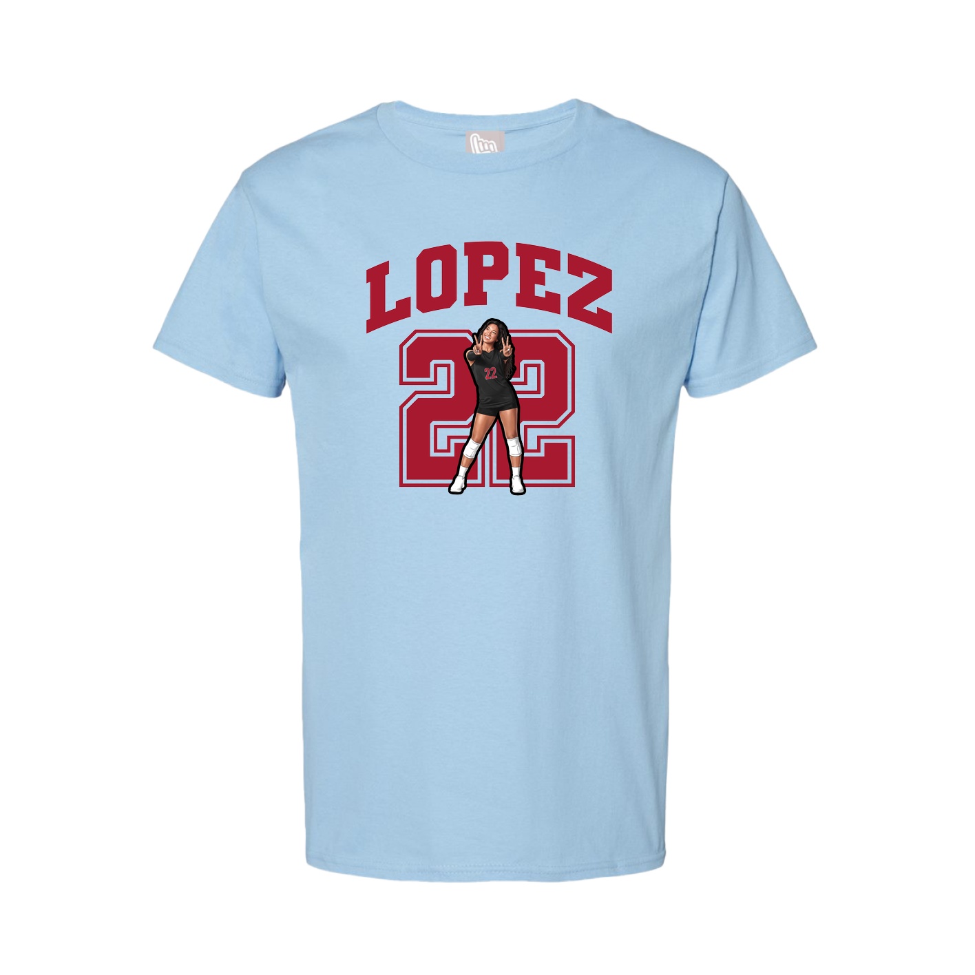 Tee — Number in Light Blue