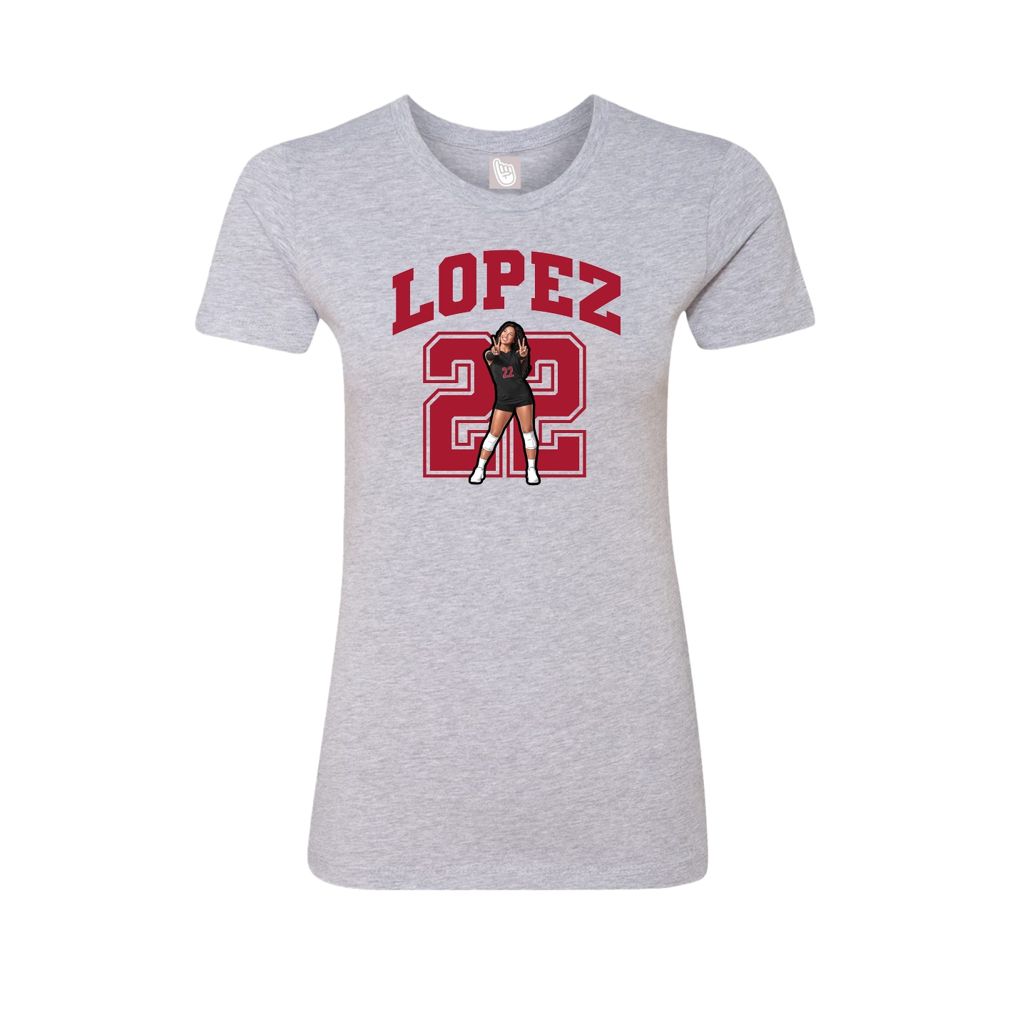 Fitted Women's Tee — Number in Grey