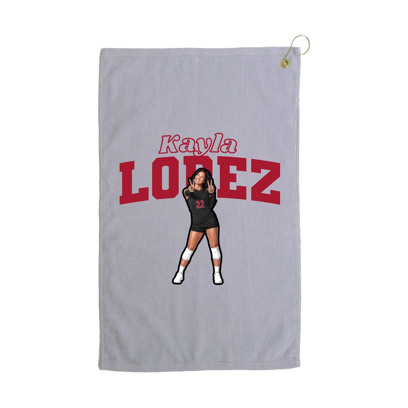 Golf Towel — Name Arch in Grey