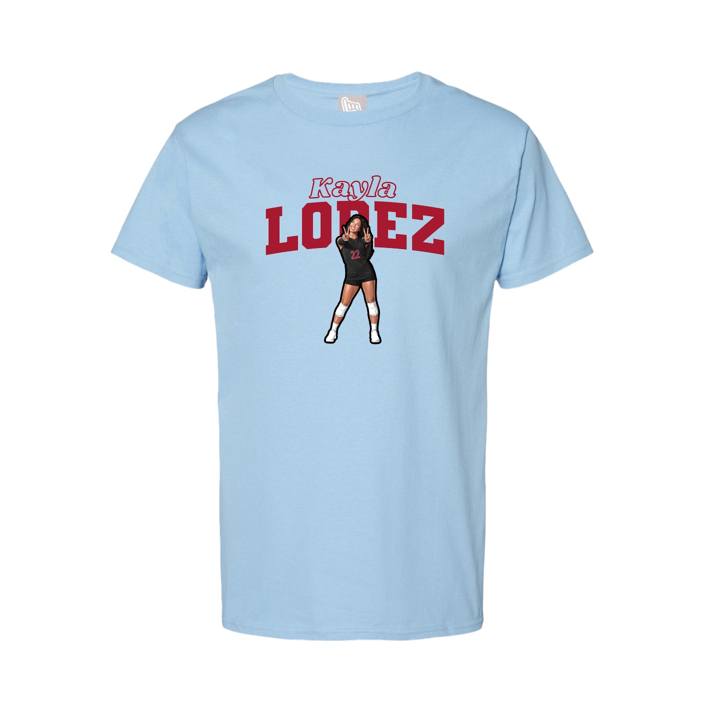 Youth Tee — Name Arch in Light Blue