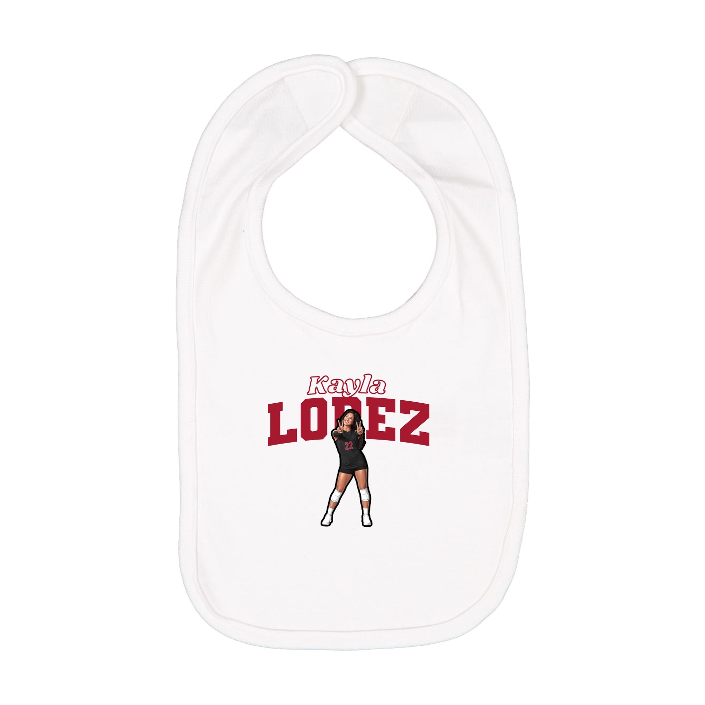 Infant Bib — Name Arch in White
