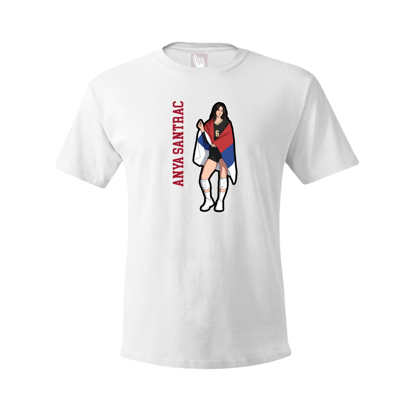 Youth Tee — Name Vertical in White