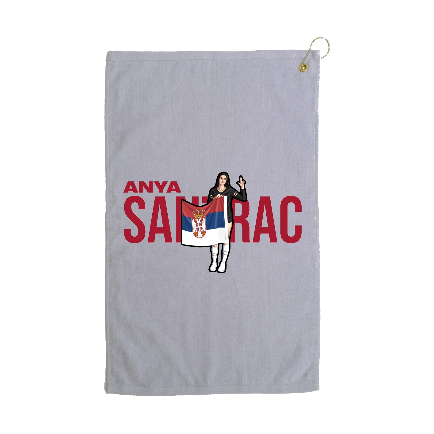 Golf Towel — Player Name in Grey