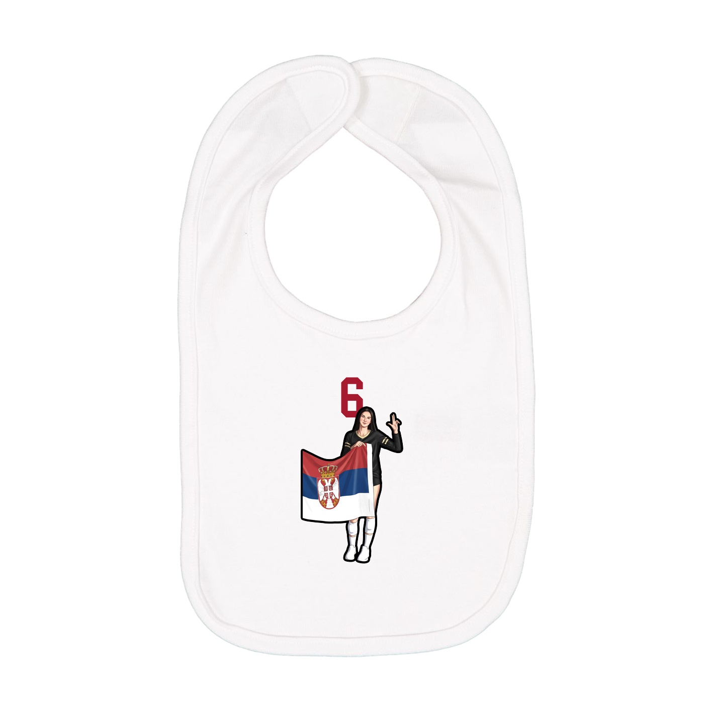 Infant Bib — Number Top in White