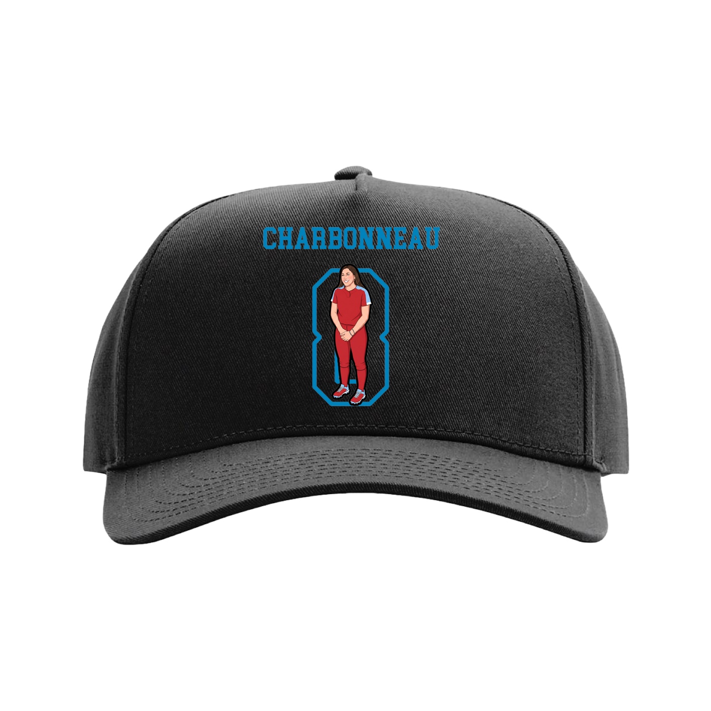 Full Fabric Five-Panel Champ Cap — Shirsey in Black