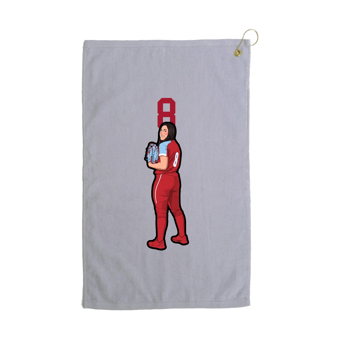Golf Towel — Number Top in Grey