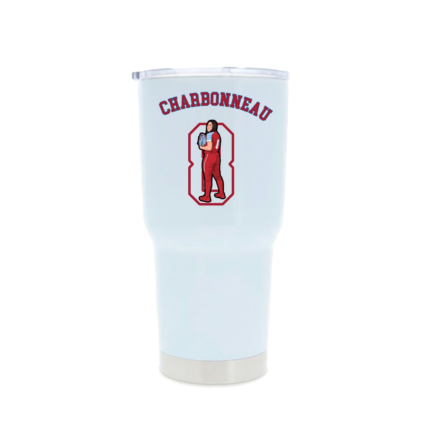 30oz Stainless Steel Tumbler — Shirsey Arch in White