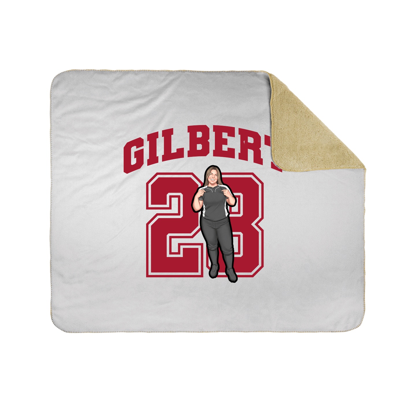 Throw Blanket — Number in White