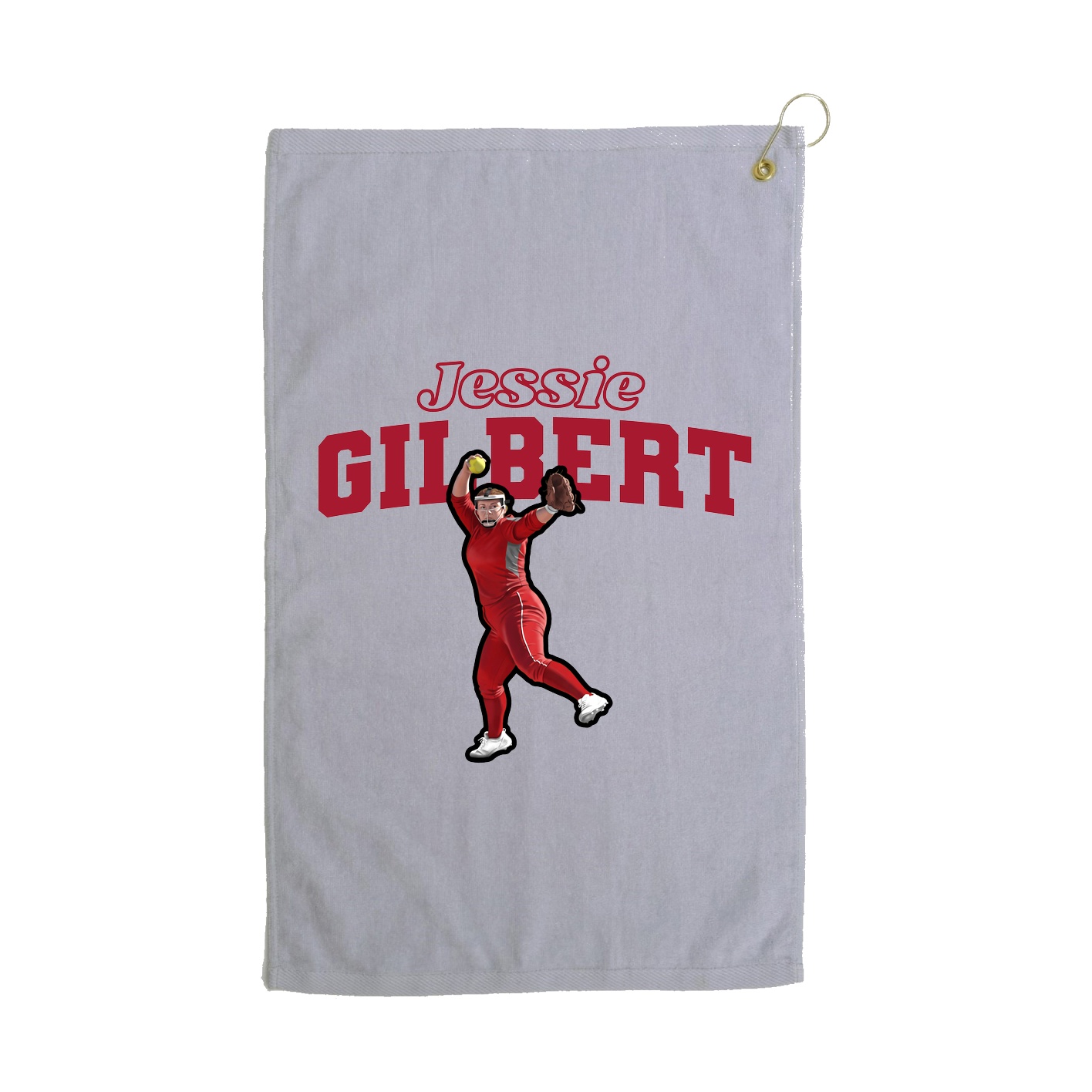 Golf Towel — Name Arch in Grey