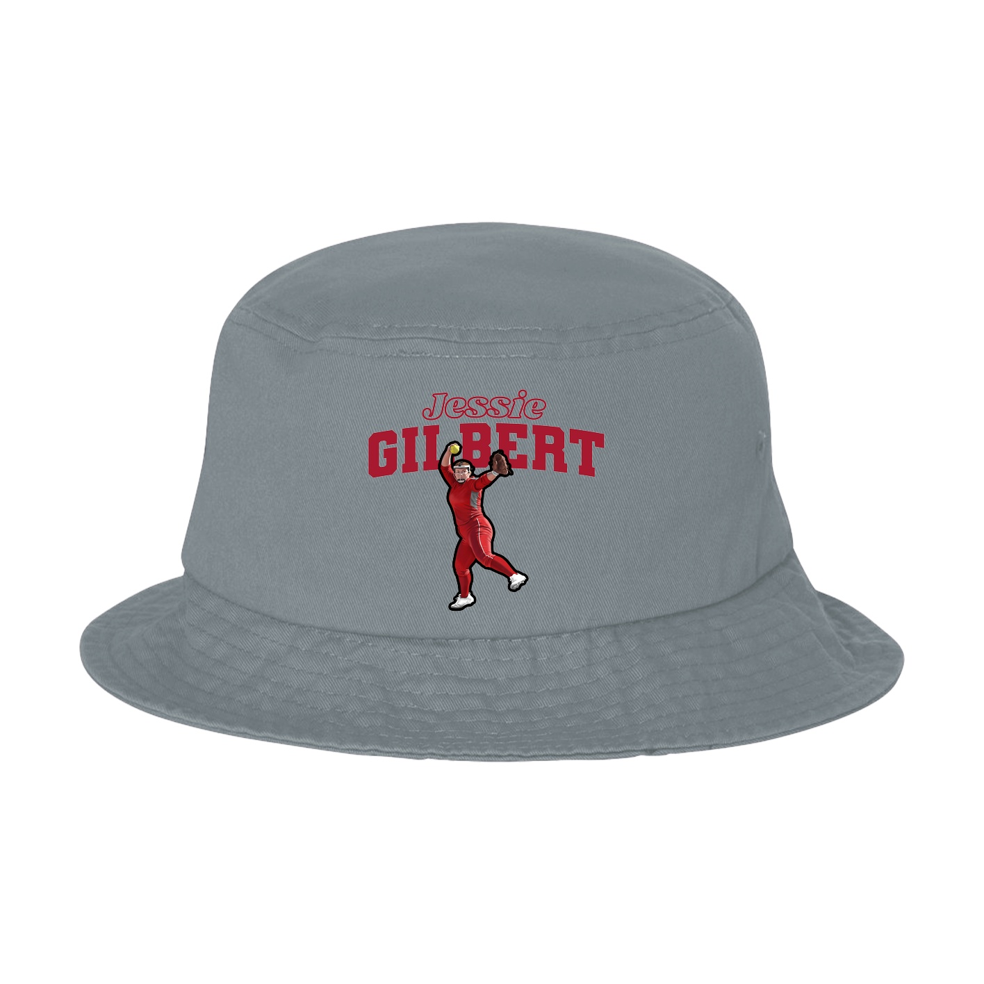 Bucket Cap — Name Arch in Grey