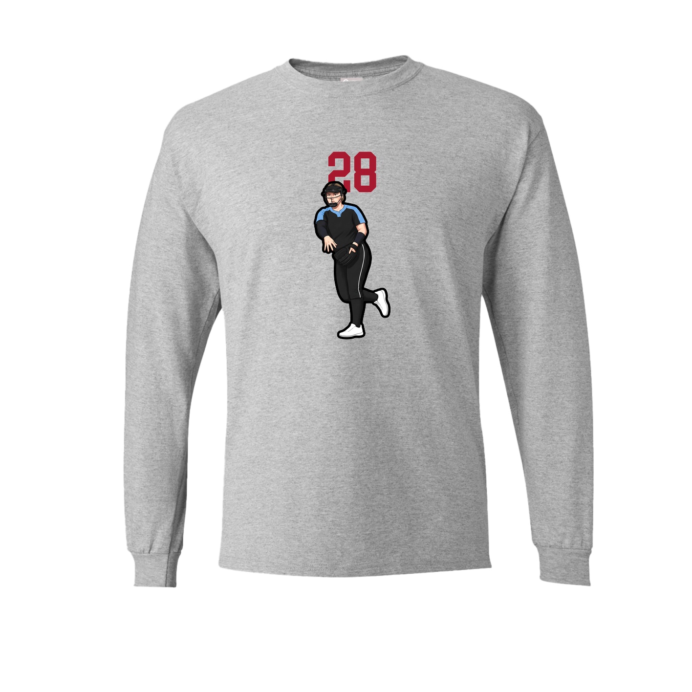 Long Sleeve Tee — Number Top in Grey