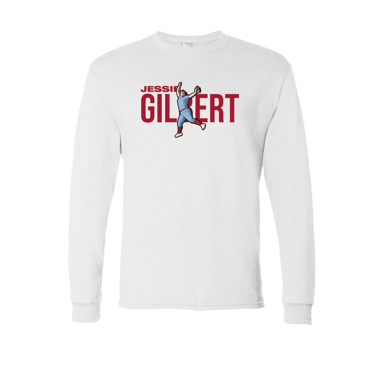 Long Sleeve Tee — Player Name in White