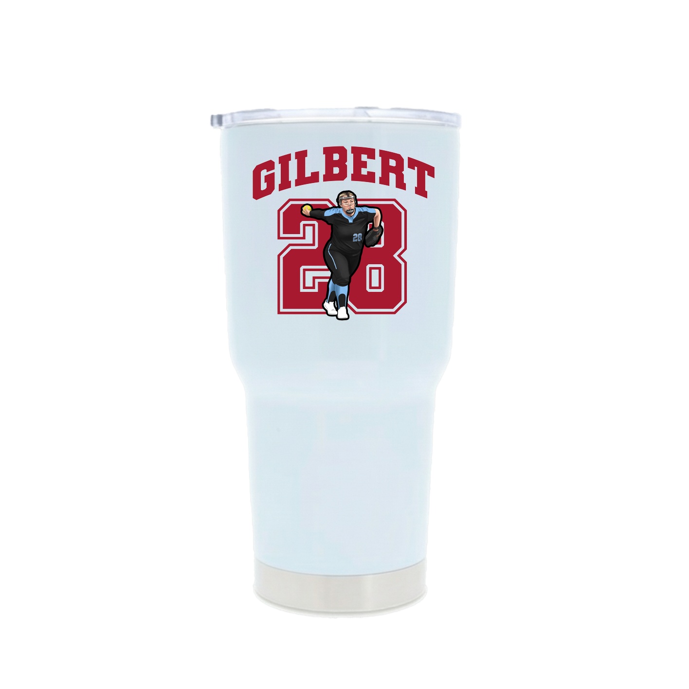 30oz Stainless Steel Tumbler — Number in White