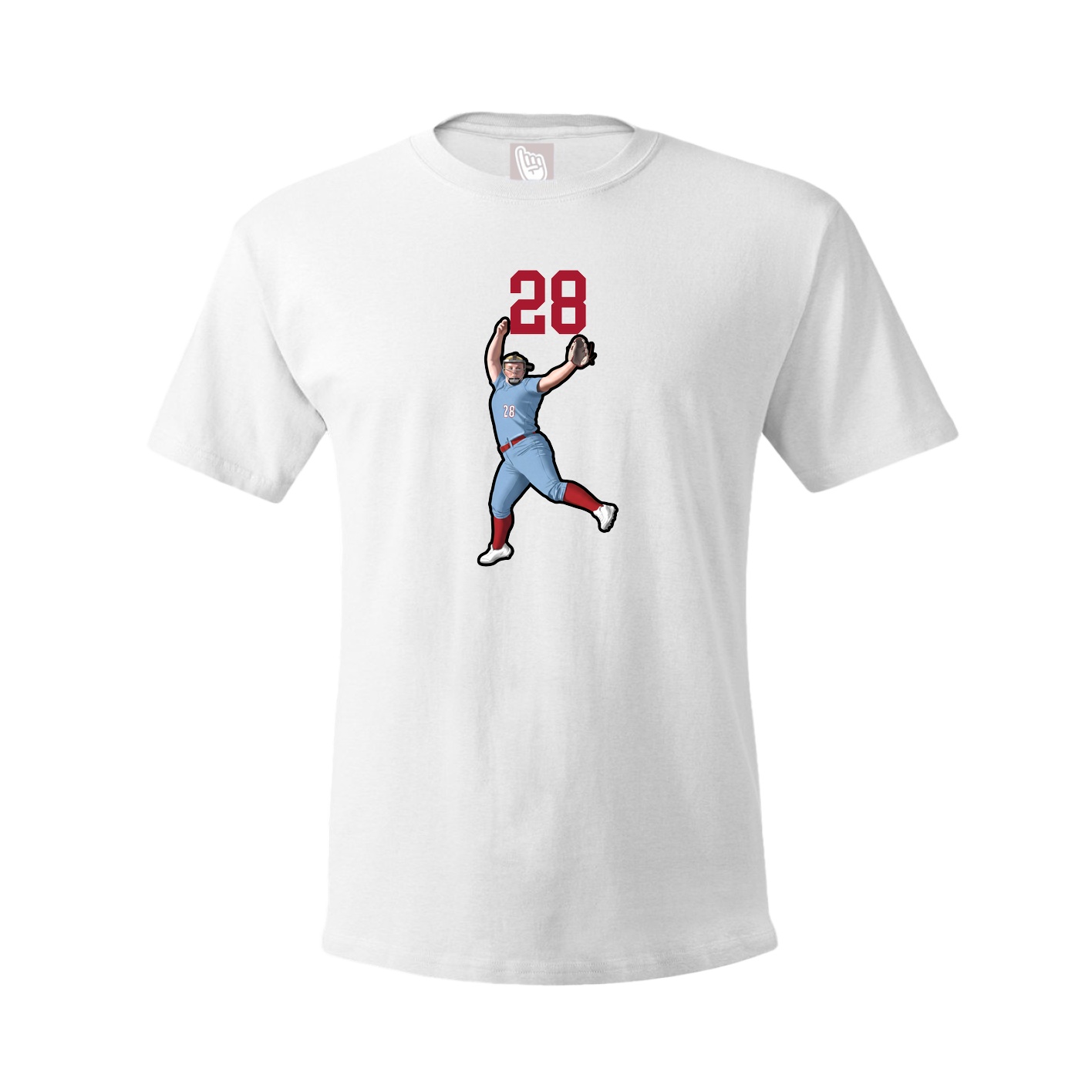 Youth Tee — Number Top in White