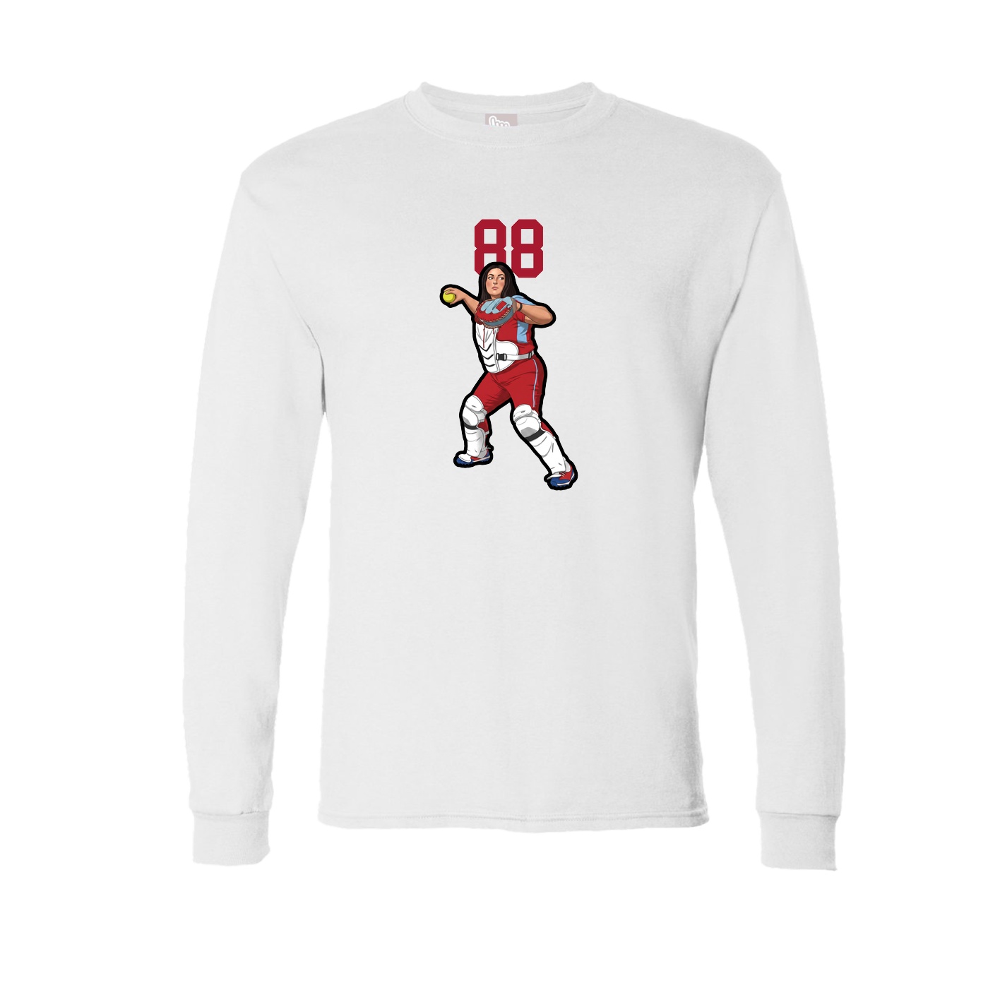 Long Sleeve Tee — Number Top in White