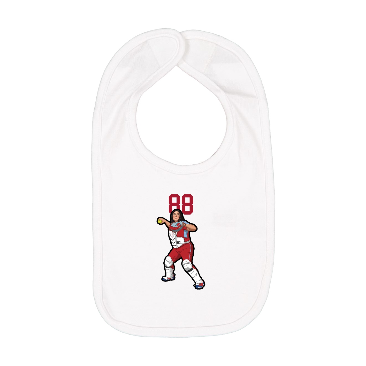Infant Bib — Number Top in White