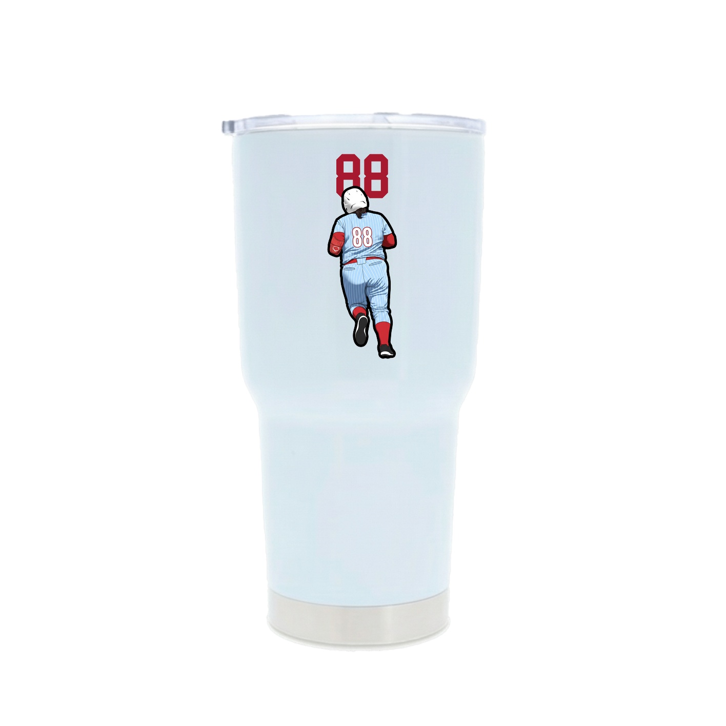 30oz Stainless Steel Tumbler — Number Top in White