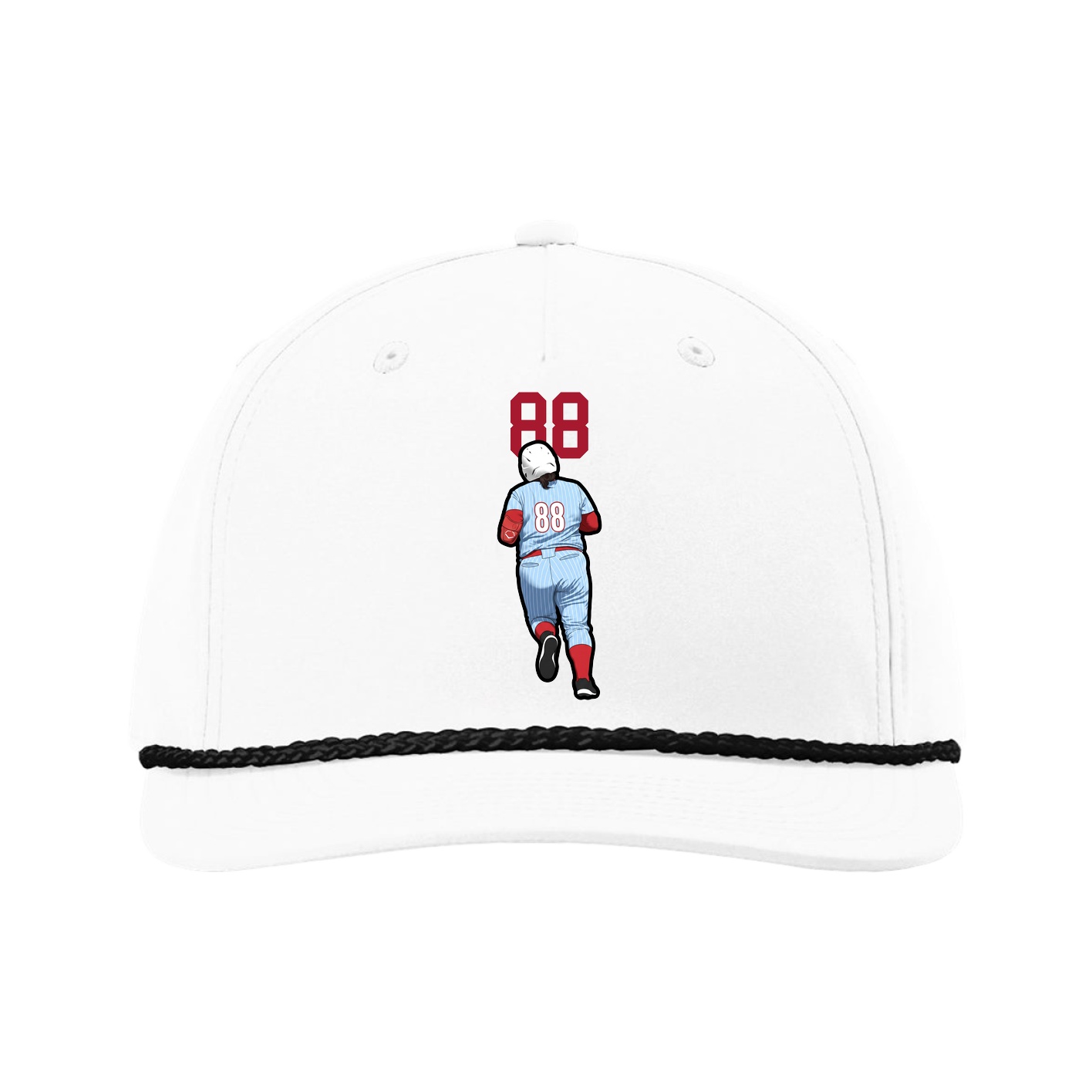 Five-Panel Classic Rope Cap — Number Top in White
