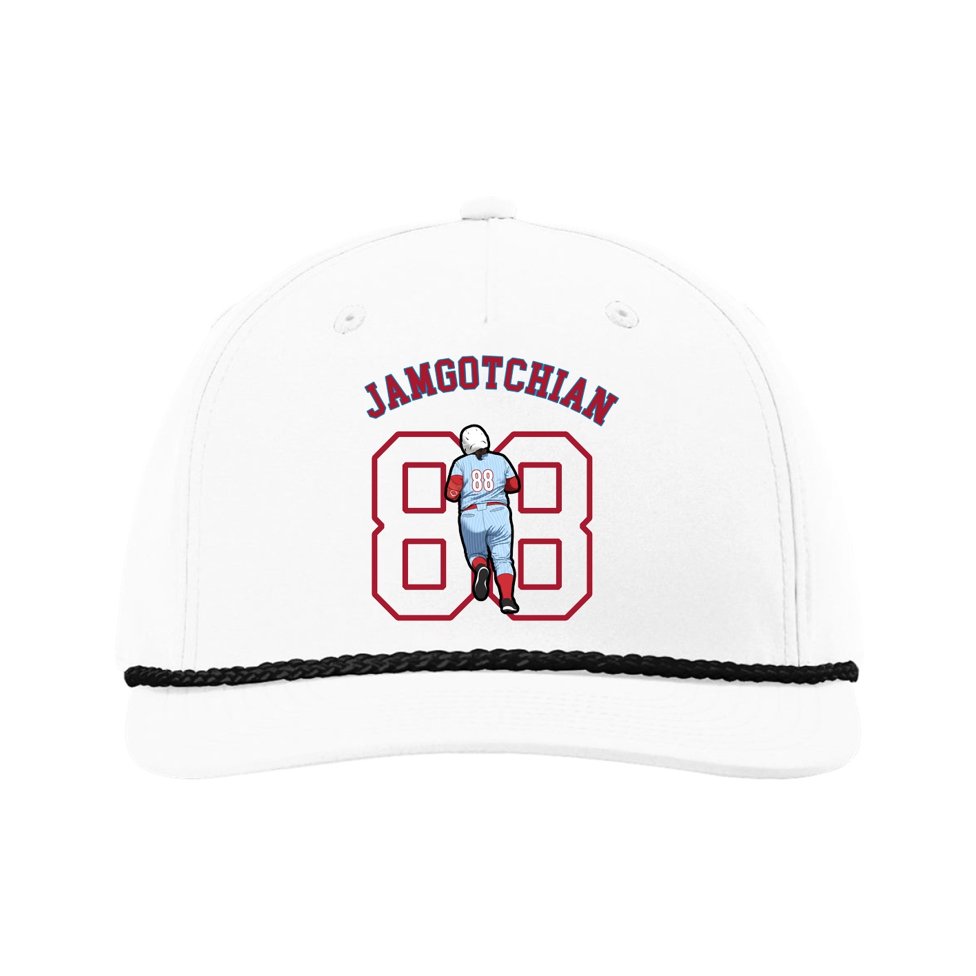 Five-Panel Classic Rope Cap — Shirsey Arch in White