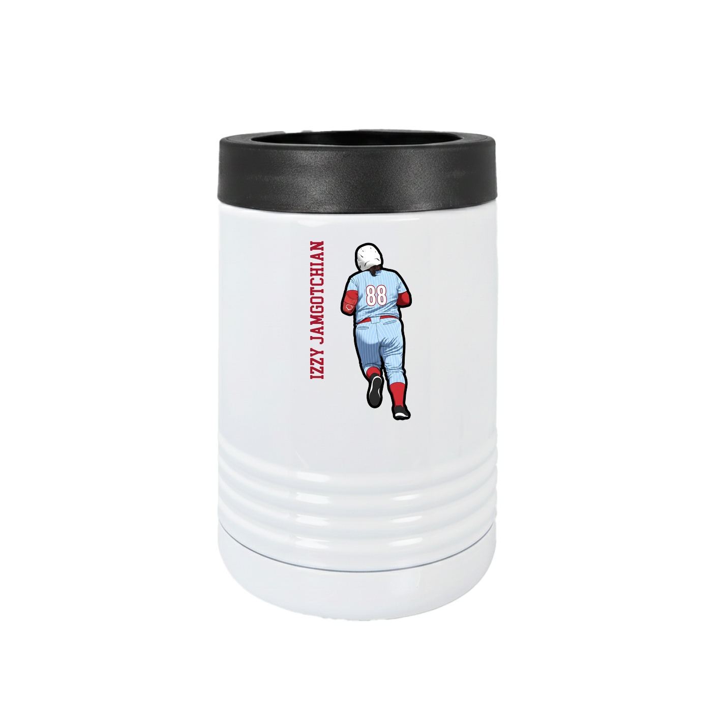 Beverage Holder — Name Vertical in White