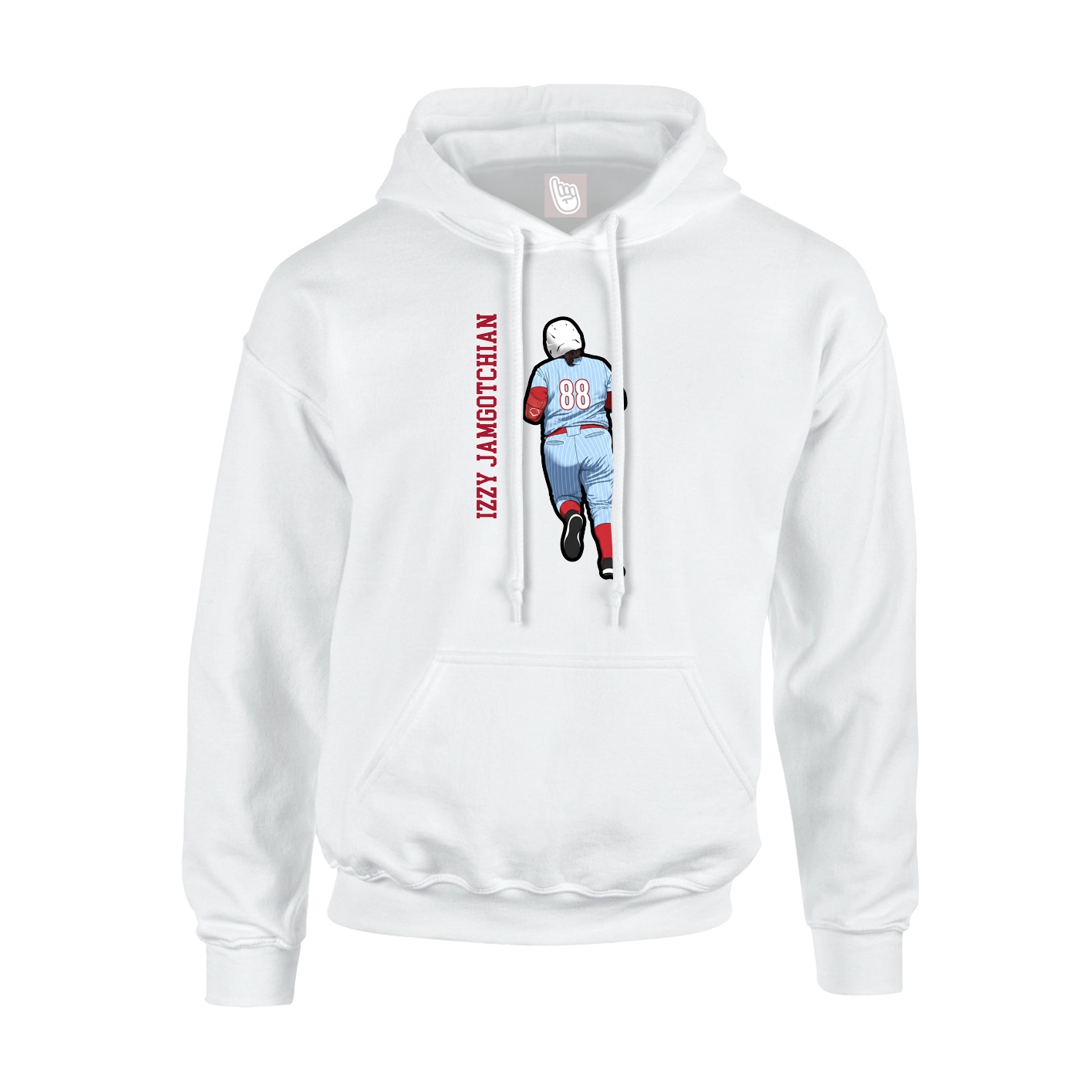 Youth Hoodie — Name Vertical in White
