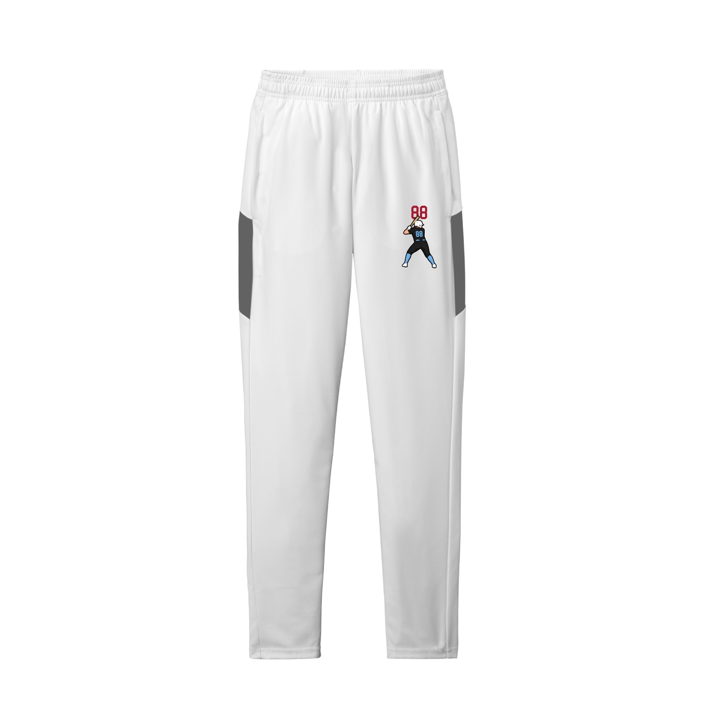 Team Travel Pant — Number Top in White/Grey
