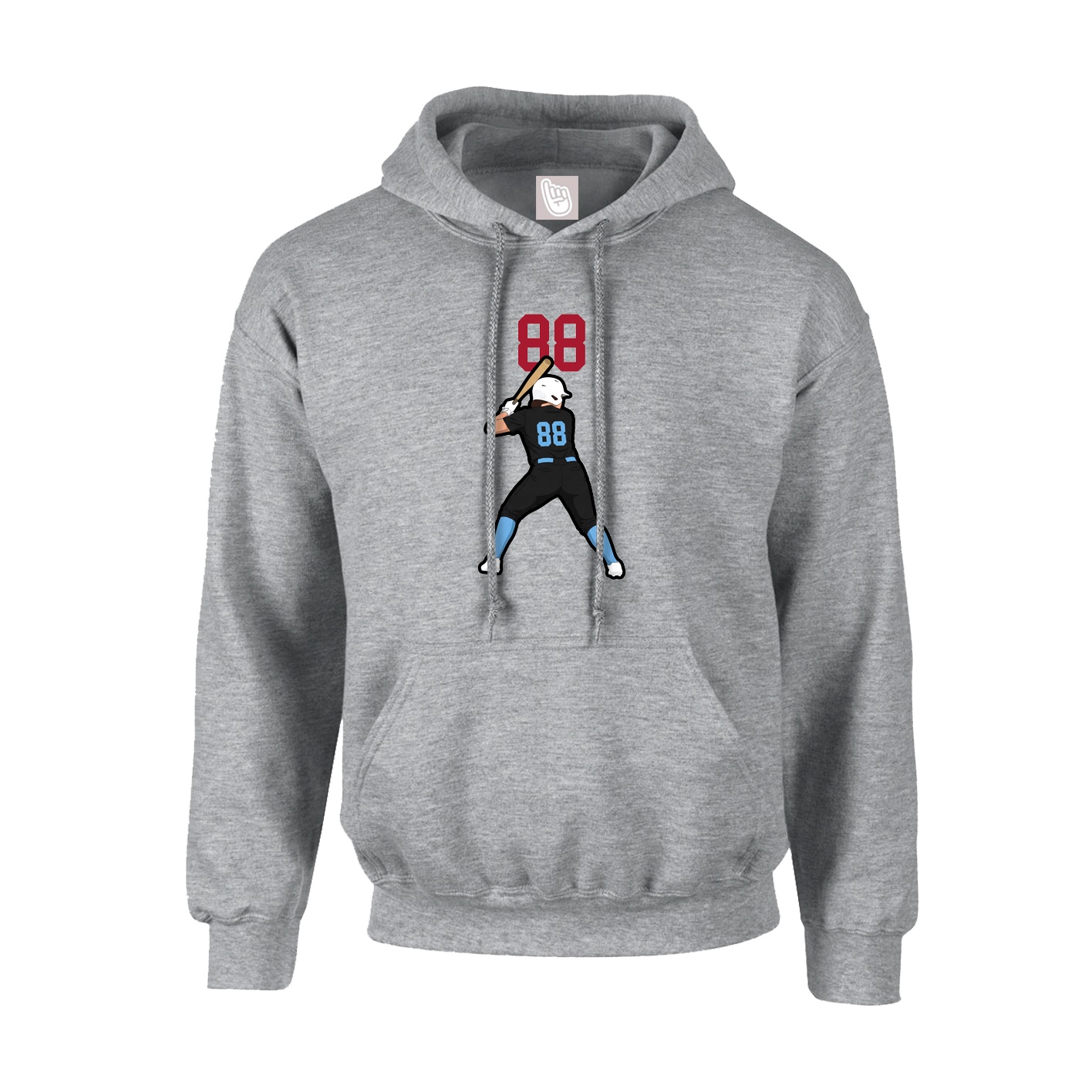 Hoodie — Number Top in Grey