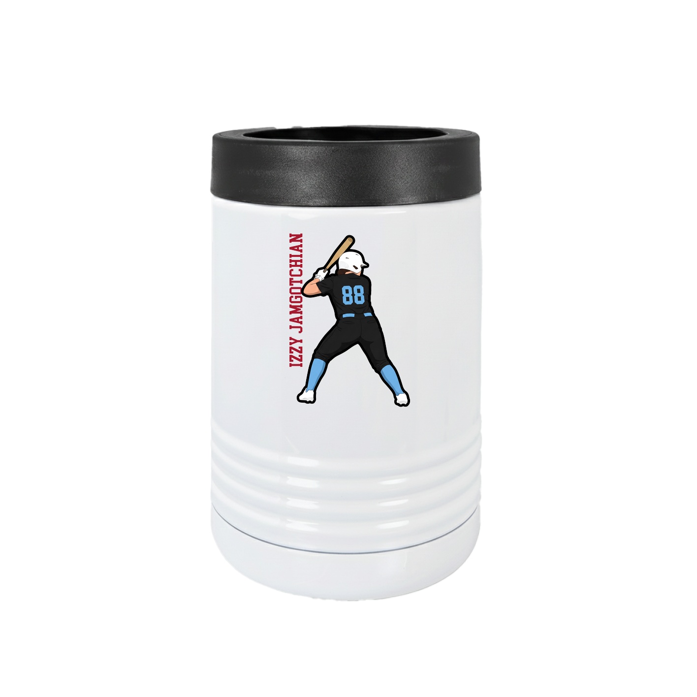 Beverage Holder — Name Vertical in White