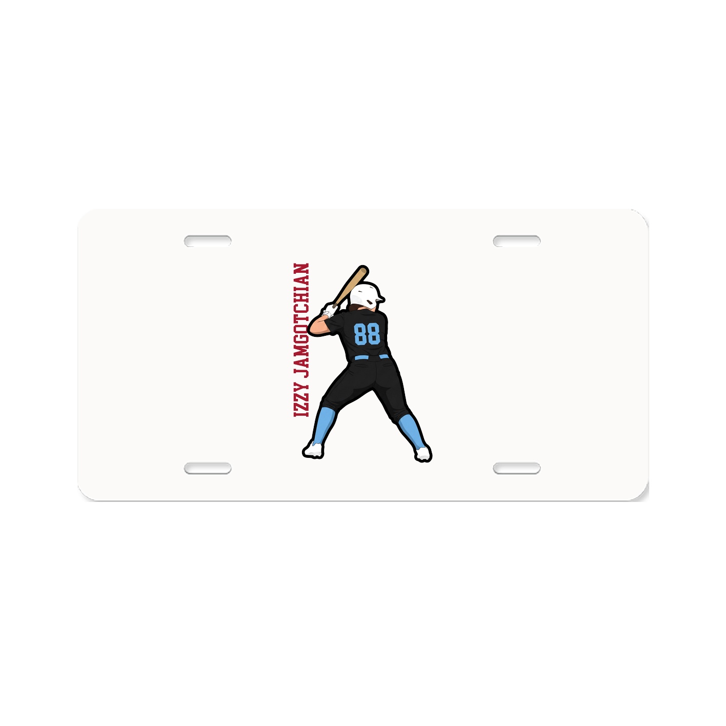 License Plate — Name Vertical in Classic