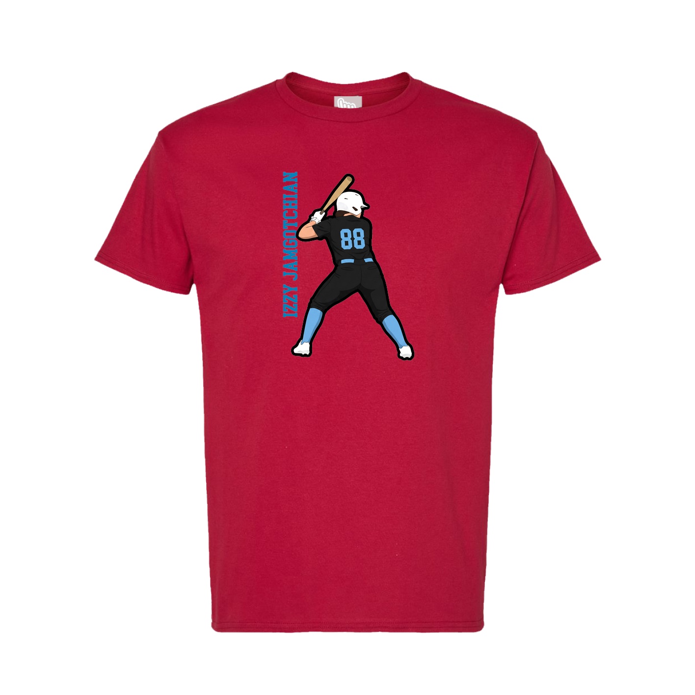 Tee — Name Vertical in Crimson