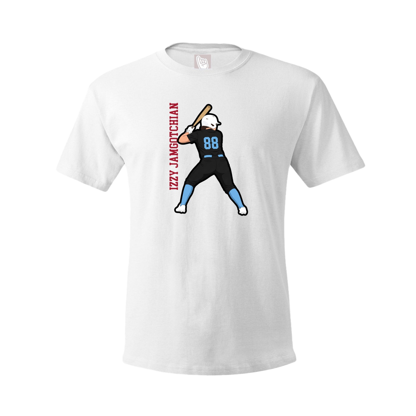 Tee — Name Vertical in White