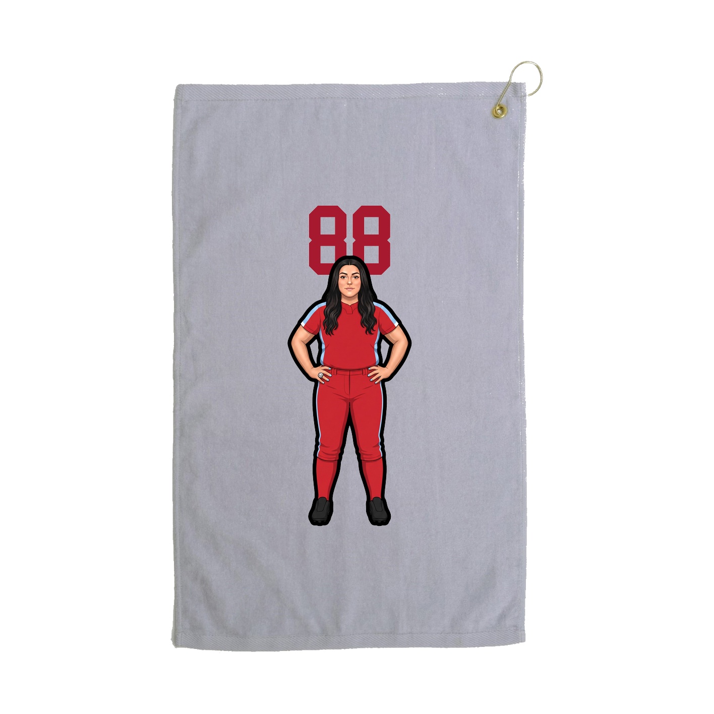 Golf Towel — Number Top in Grey
