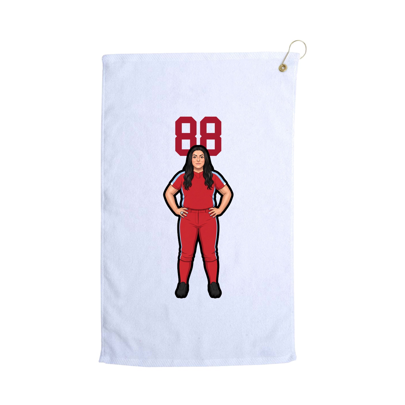 Golf Towel — Number Top in White