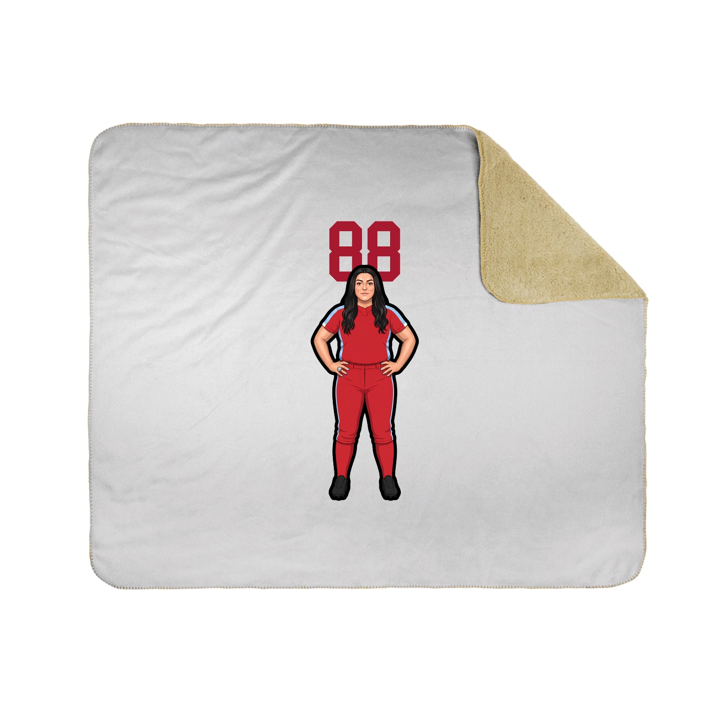 Throw Blanket — Number Top in White