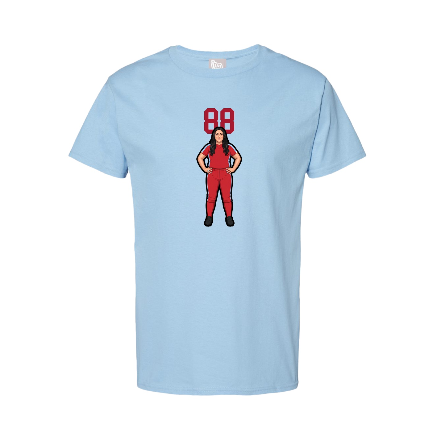 Youth Tee — Number Top in Light Blue