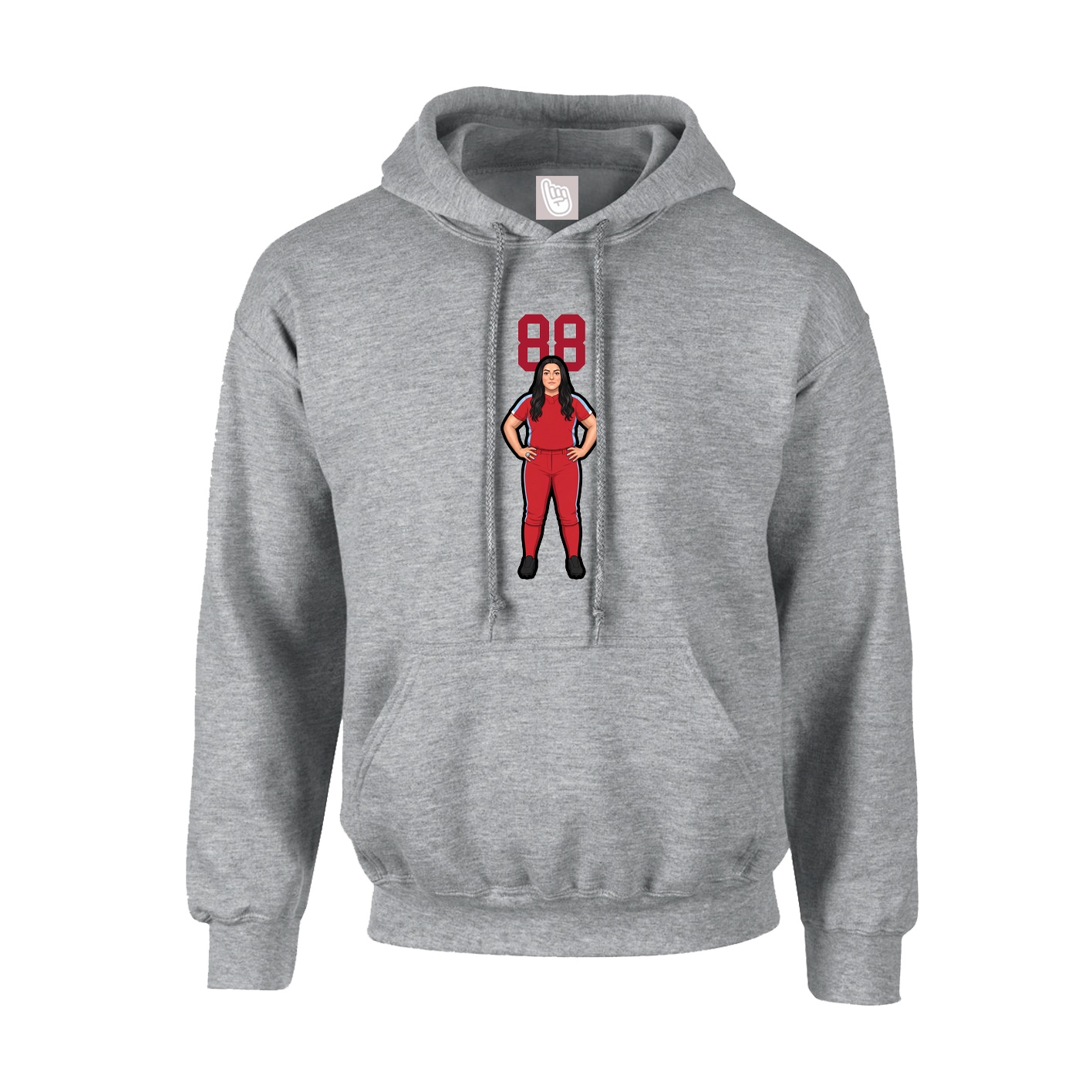 Youth Hoodie — Number Top in Grey