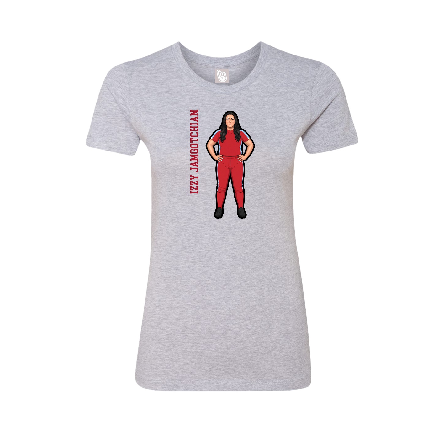 Womens Tee — Name Vertical in Grey