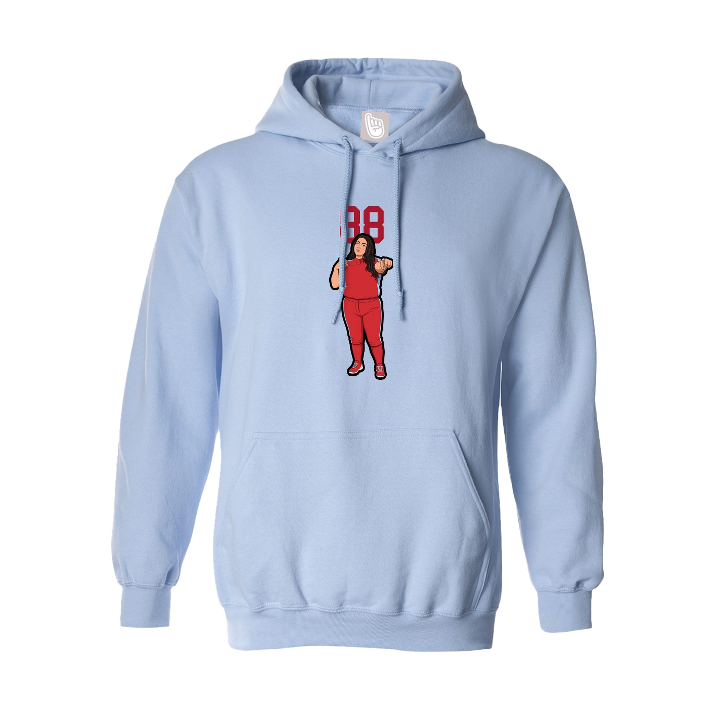 Hoodie — Number Top in Light Blue