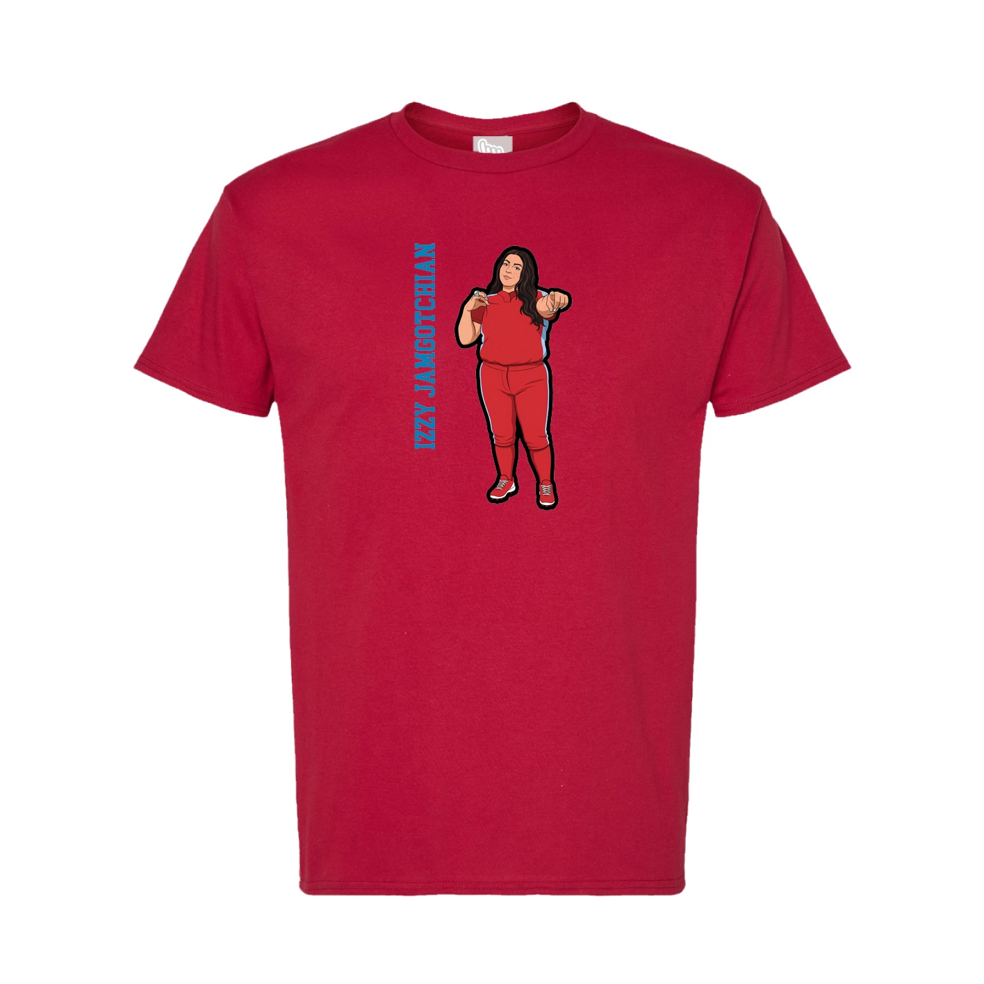 Tee — Name Vertical in Crimson