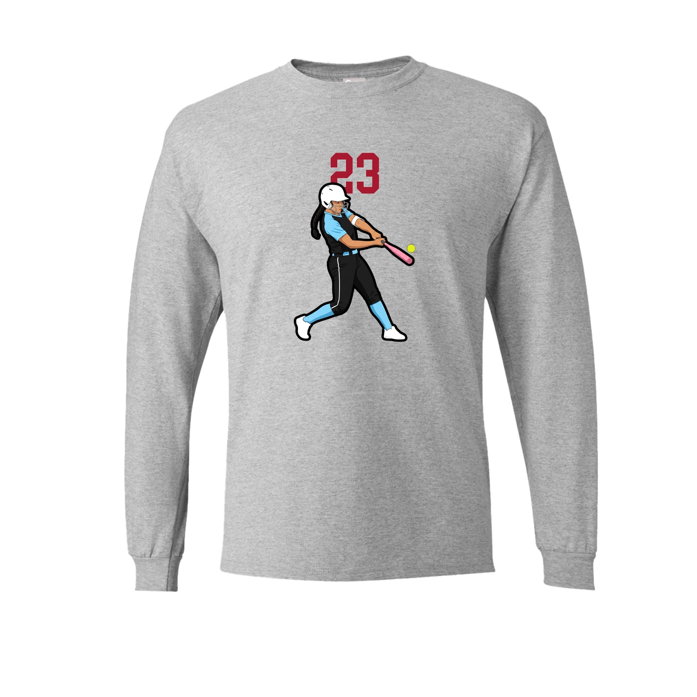 Long Sleeve Tee — Number Top in Grey